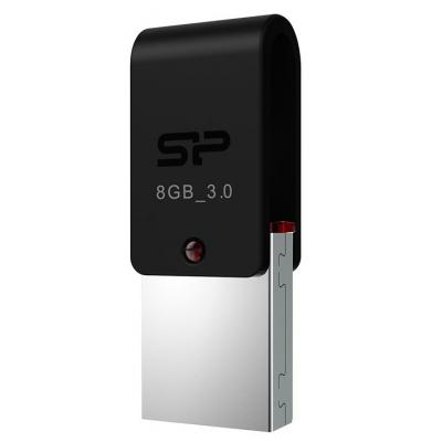 USB флеш накопичувач Silicon Power 8GB Mobile X31 USB 3.0, OTG, Black (SP008GBUF3X31V1K) - зображення 1