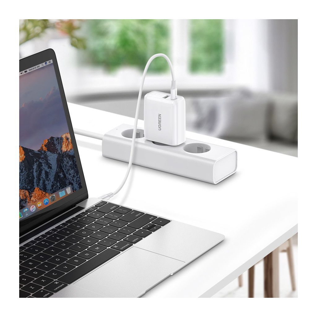 Зарядний пристрій Ugreen CD170 36W USB + Type-C Charger (White) (60468) - зображення 5
