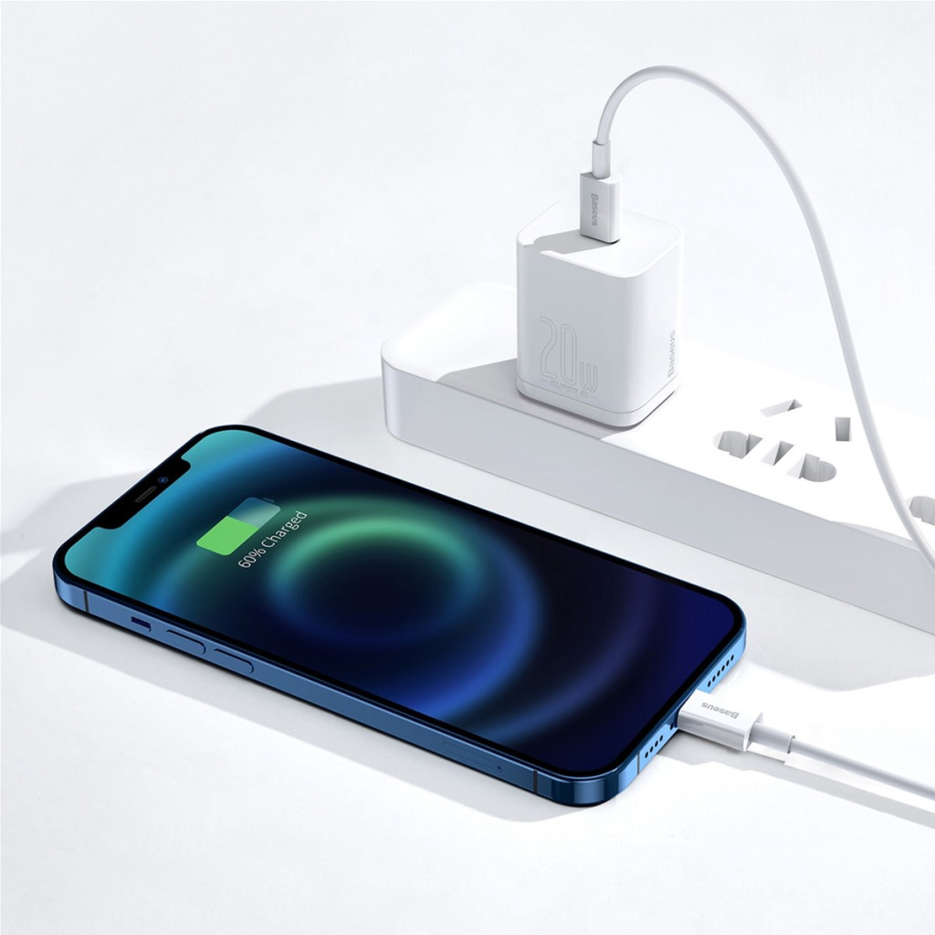 Дата кабель USB-C to Lightning 1.0m 20W Superior Series White Baseus (CATLYS-A02) - picture 7