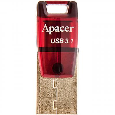 USB флеш накопичувач Apacer 32GB AH180 Red Type-C Dual USB 3.1 (AP32GAH180R-1) - зображення 1