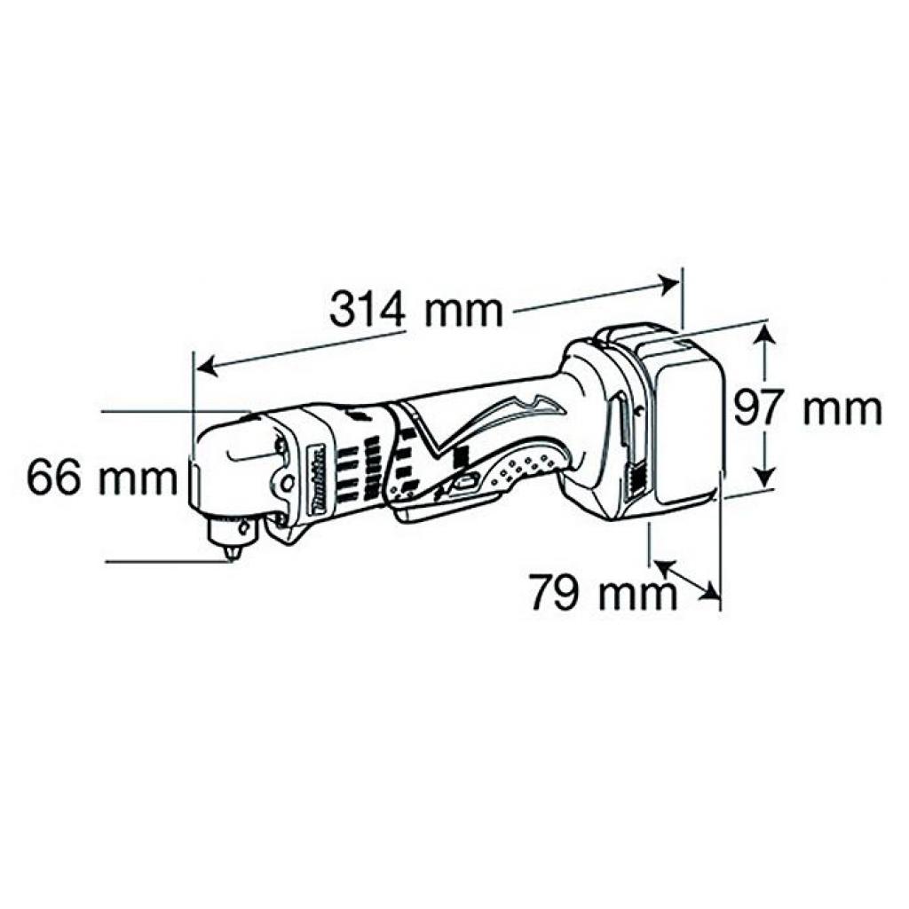 Дриль Makita кутовий 14,4В, 10мм (без АКБ та БЖ) (DDA340Z) - зображення 5