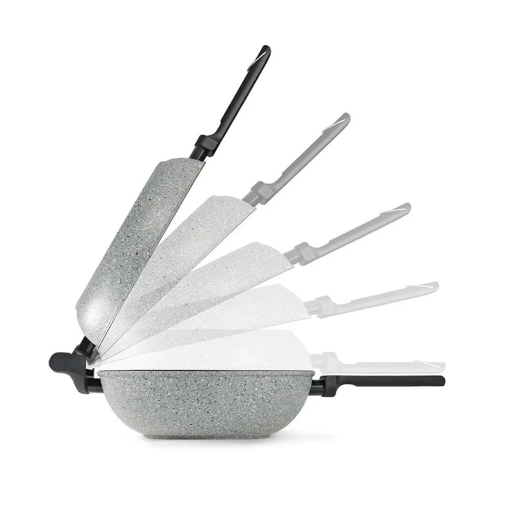 Сковорода Flonal Dura Induction Rocky Twins 28 см подвійна з решіткою (RKIWP2830) - зображення 2