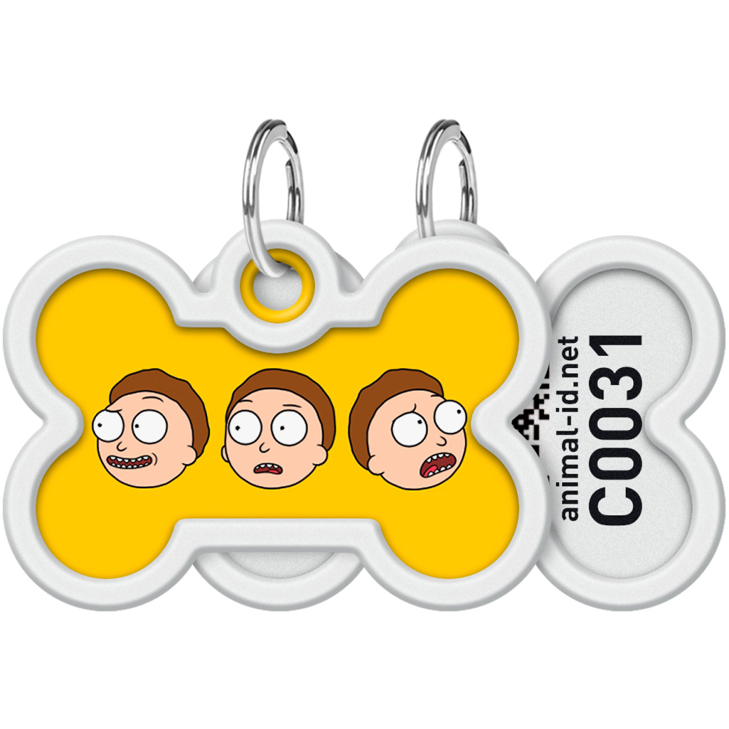 Адресник для тварин WAUDOG Smart ID з QR паспортом "Рік і Морті 2", кістка 40х28 мм (231-0281) - зображення 1