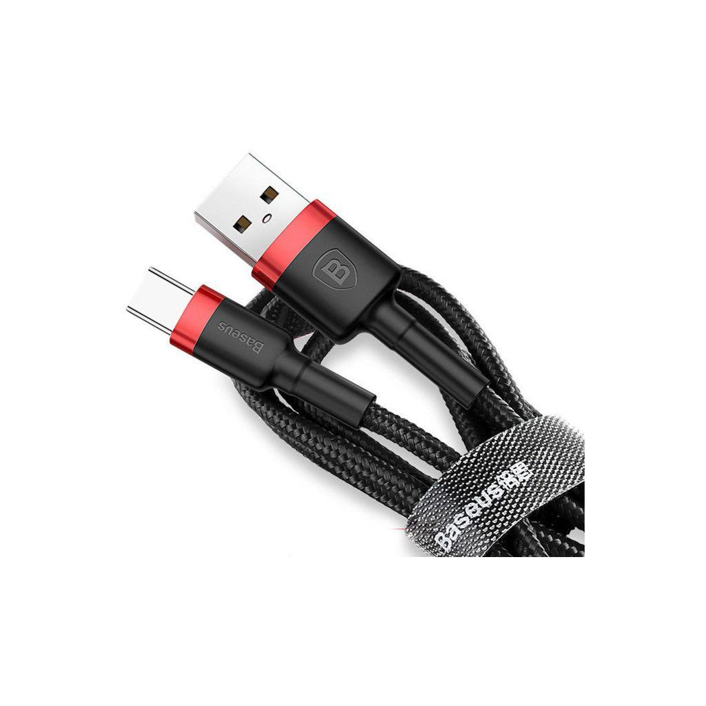 Дата кабель USB 2.0 AM to USB-C 2.0m 2A red-black Baseus (CATKLF-C91) - зображення 1