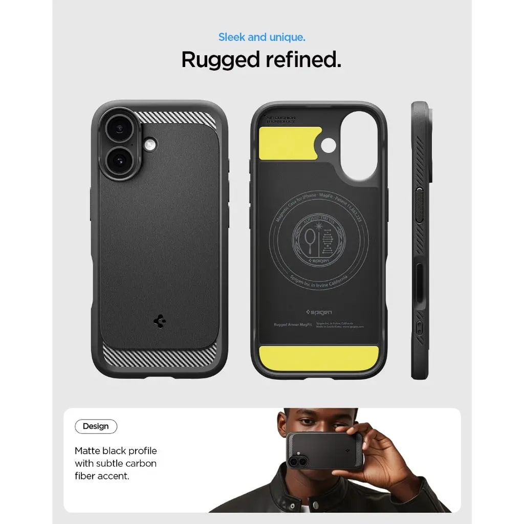 Чохол до мобільного телефона Spigen Rugged Armor MagFit iPhone 17 Matte Black (ACS10367) - зображення 12