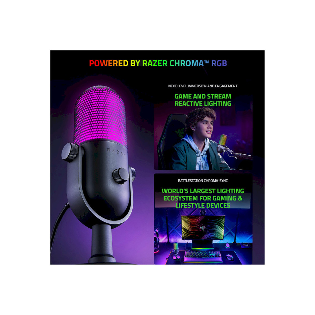 Мікрофон Razer Seiren V3 Chroma White (RZ19-05060200-R3M1) - зображення 3