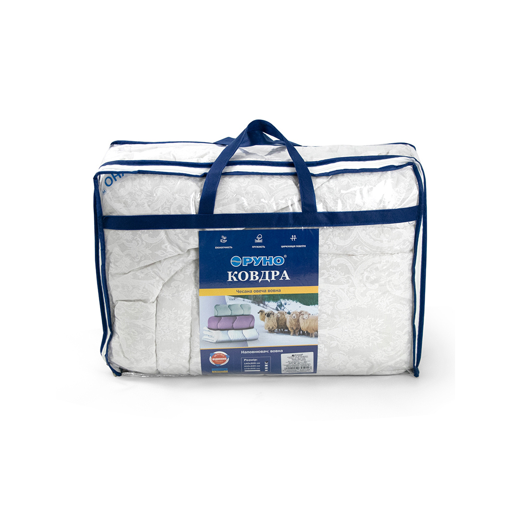 Ковдра Руно вовняна Біла вензель зима 172х205 (316.02ГШУ_Білий вензель) - зображення 9