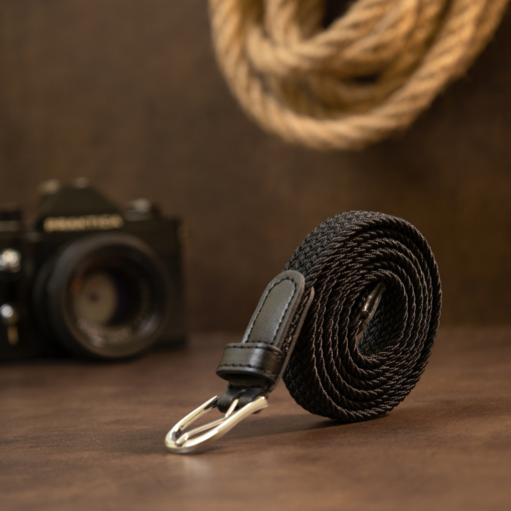 Ремінь Vintage Текстильний тонкий жіночий Чорний (20544) - зображення 8