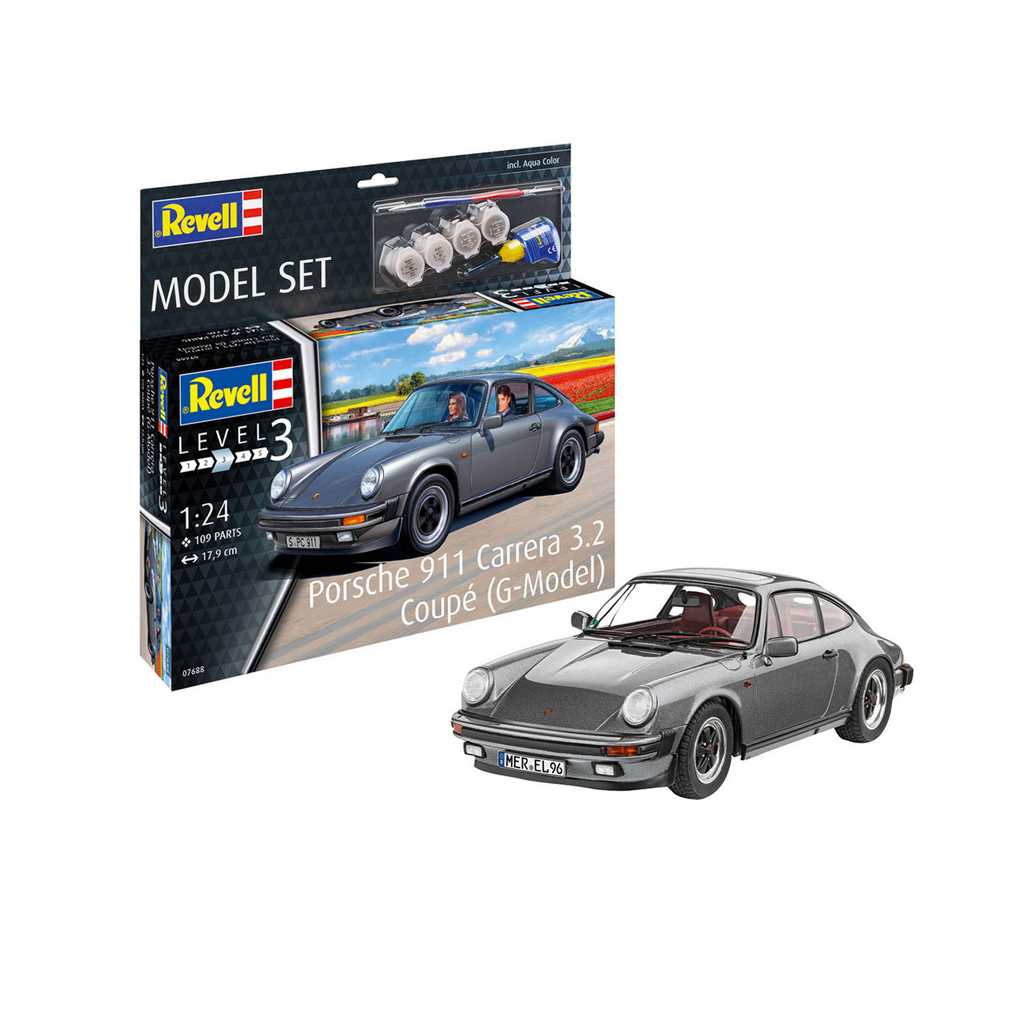 Збірна модель Revell Набір автомобіль Porsche 911 Carrera 3.2 Coupé рівень 3 масштаб 1:24 (RVL-67688) - зображення 1