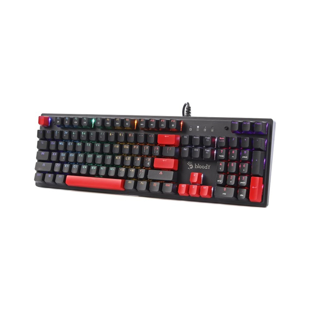 Клавіатура A4Tech Bloody S525N RGB BLMS Red Switch USB Fire Black (4711421002066) - зображення 2