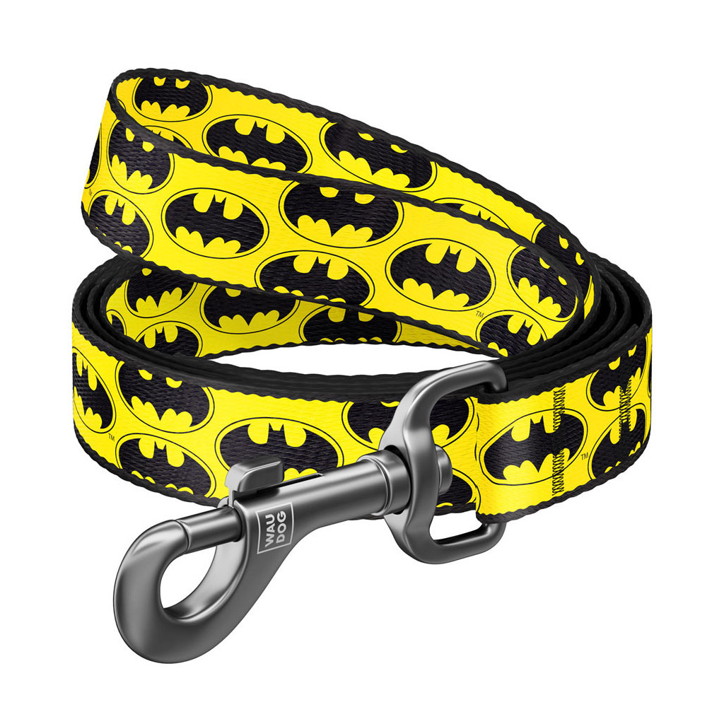 Повідець для собак WAUDOG Nylon "Бетмен Лого" L 25 мм х 122 см (0125-2001) - зображення 1