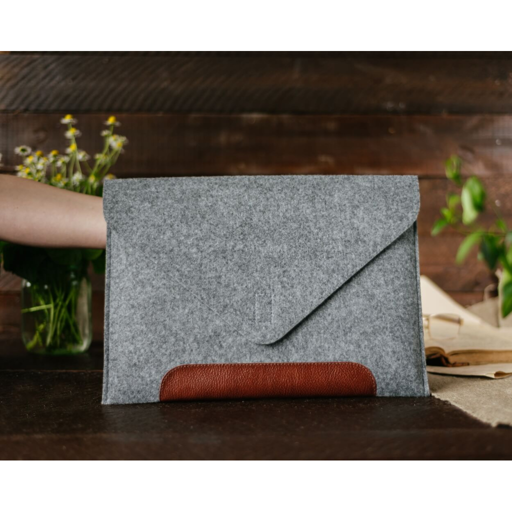 Чохол до ноутбука Gmakin 13.3" GM10 Grey/Brown, для MacBook Air/Pro 13.3 (GM10) - зображення 9