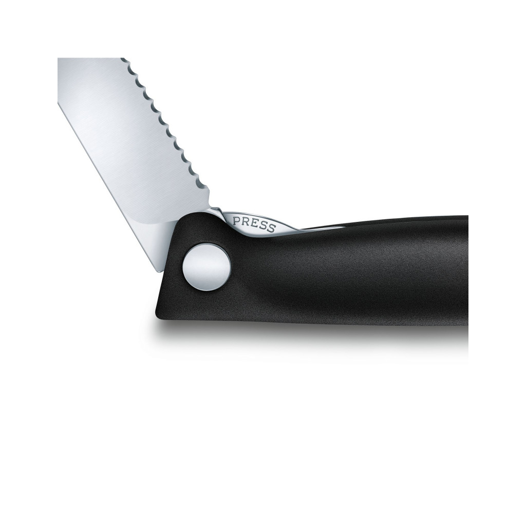 Кухонний ніж Victorinox SwissClassic Foldable Paring 11 см Serrated Black (6.7833.FB) - зображення 3