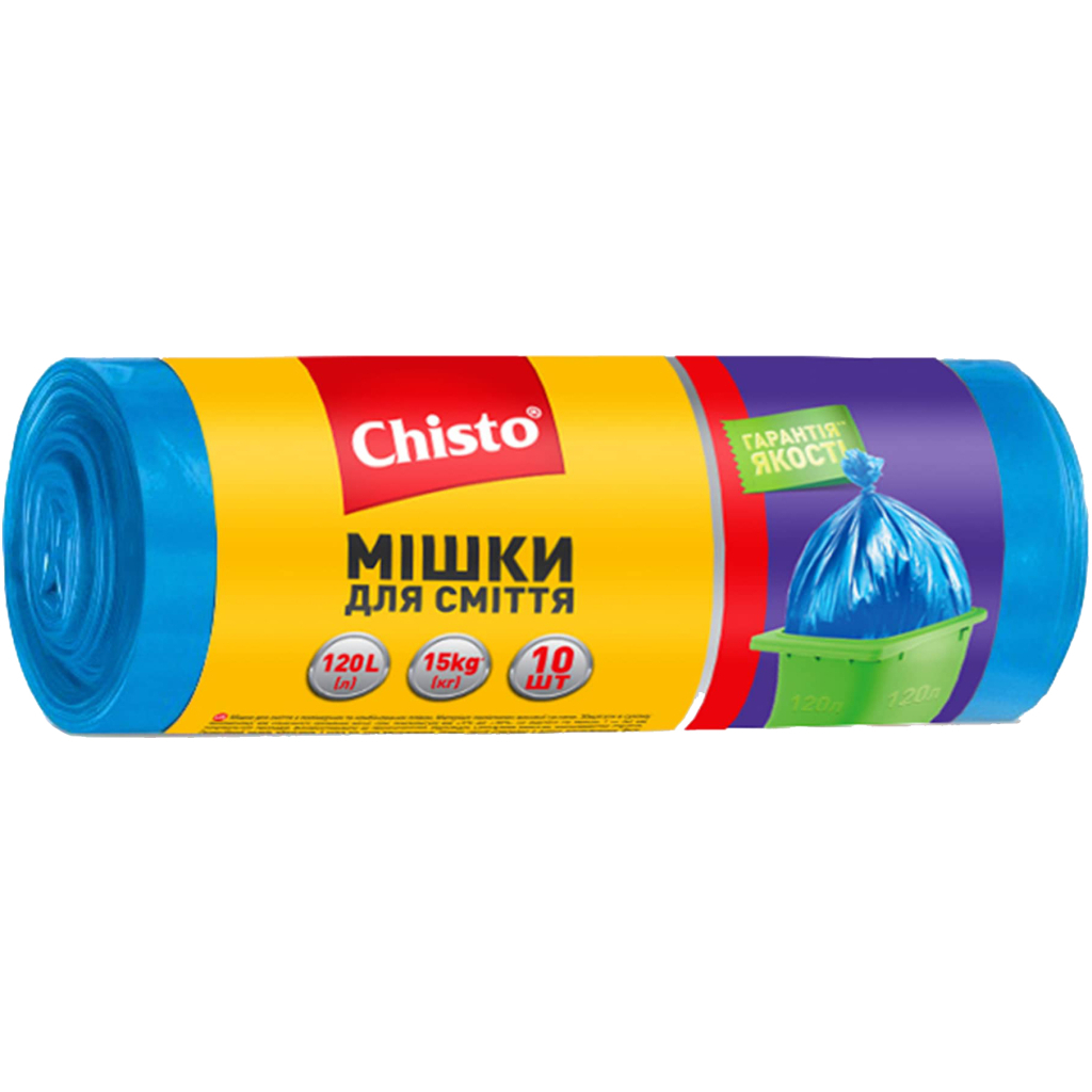 Пакети для сміття Chisto Міцні 120 л 10 шт. (4823098407812) - зображення 1