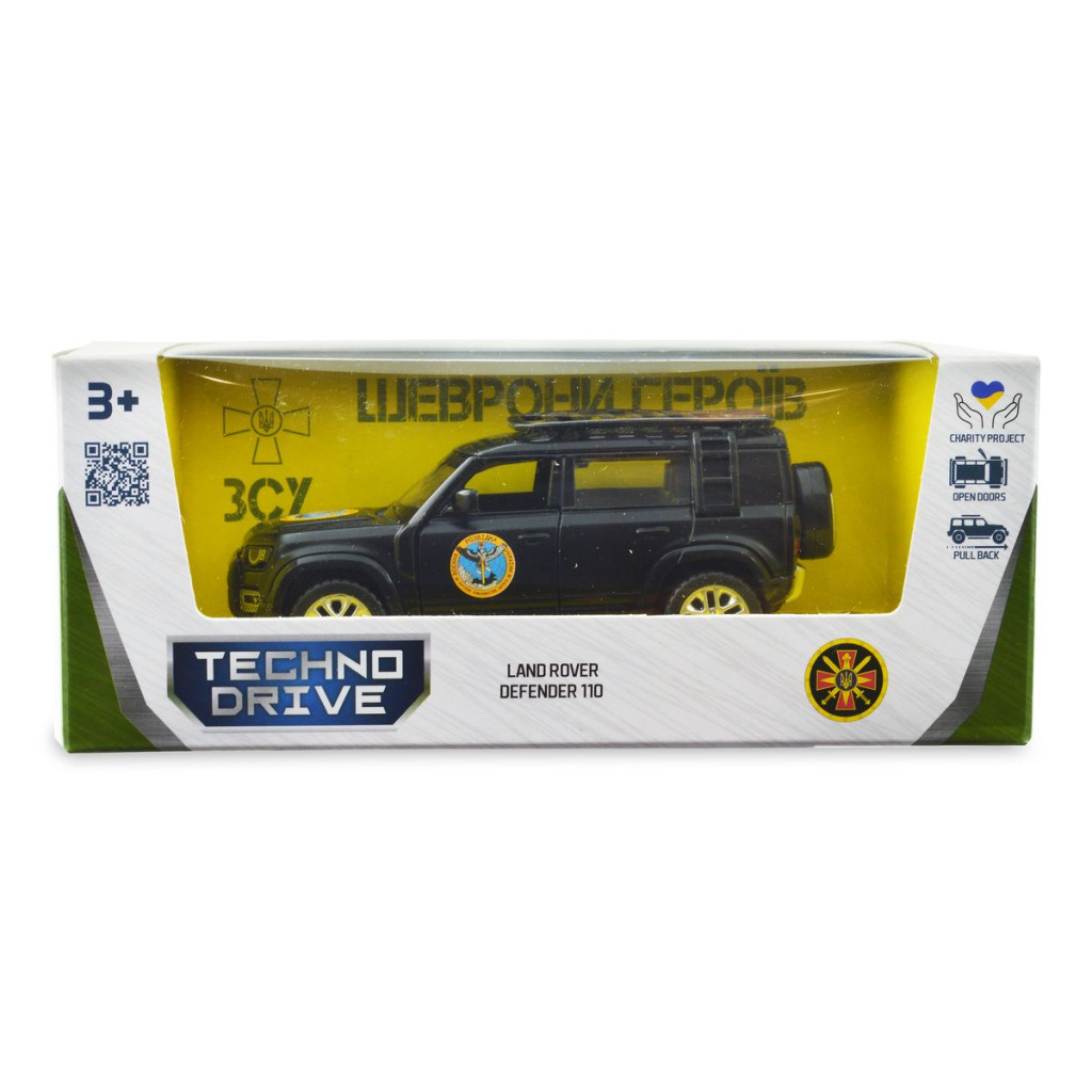 Машина TechnoDrive Автомодель серії Шеврони Героїв - Land Rover Defender 110 - ГУР МО (250364M) - зображення 6