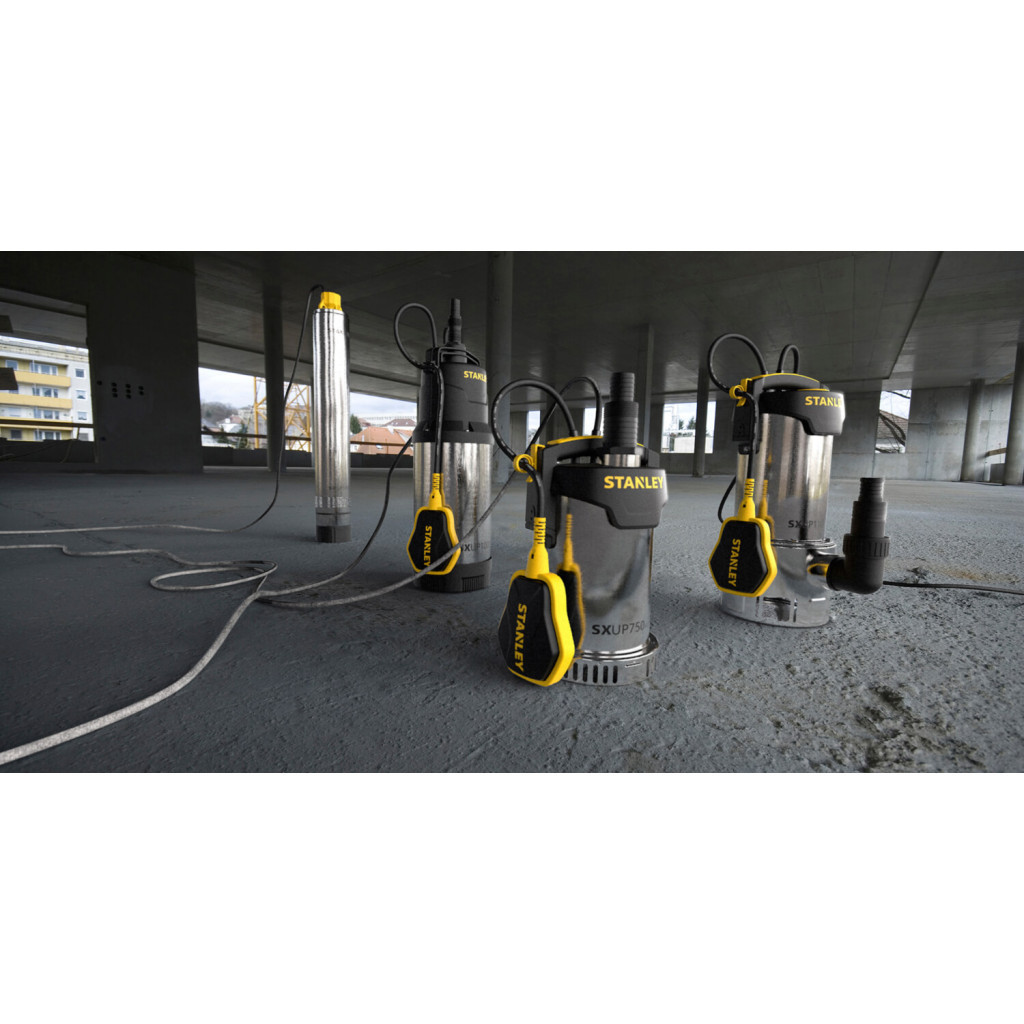 Дренажний насос Stanley 1.1 кВт, для чистої та брудної води, 1650 л/ч (SXUP1100XDE) - зображення 3
