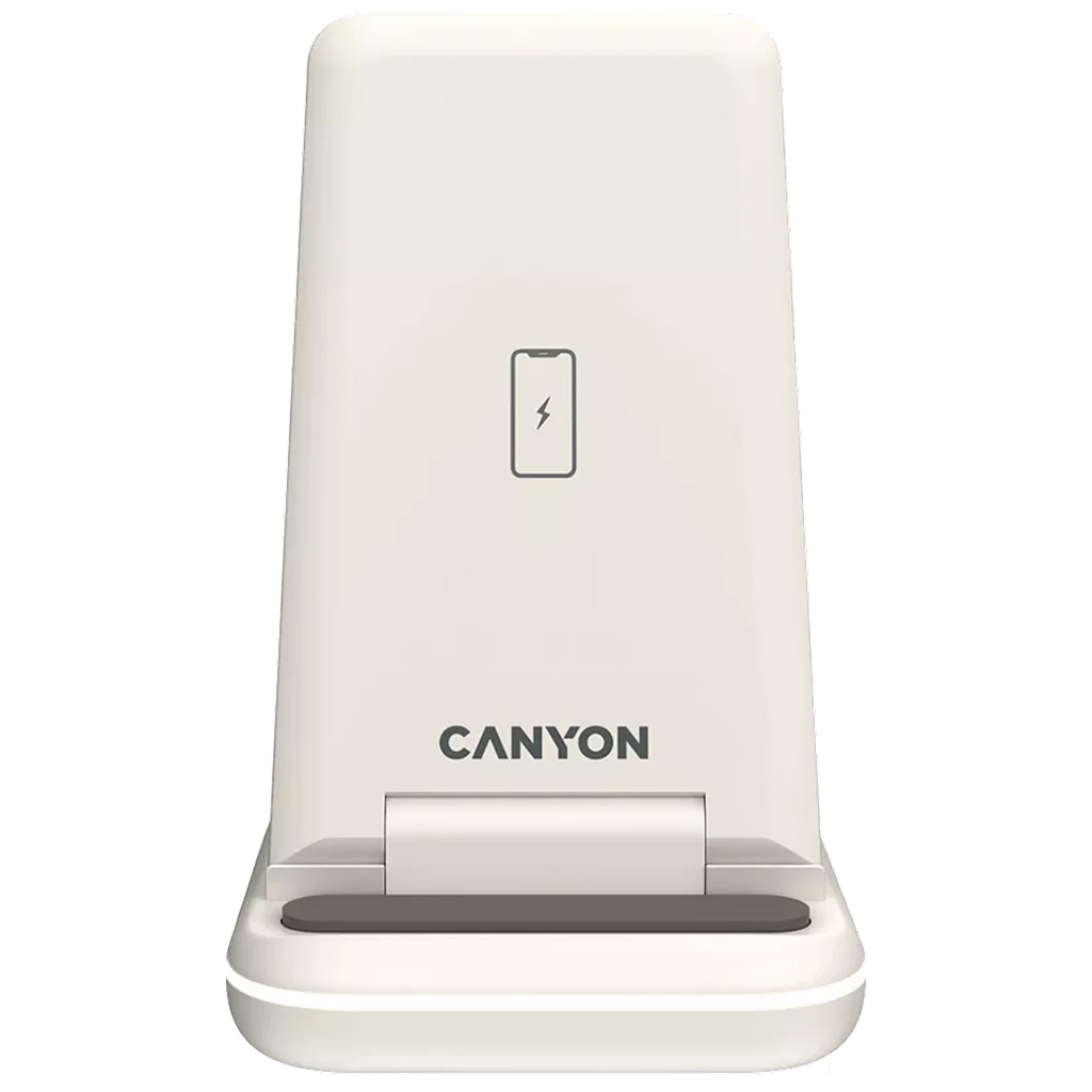 Зарядний пристрій Canyon WS-304 Foldable 3in1 Wireless charger Cosmic Latte (CNS-WCS304CL) - зображення 2