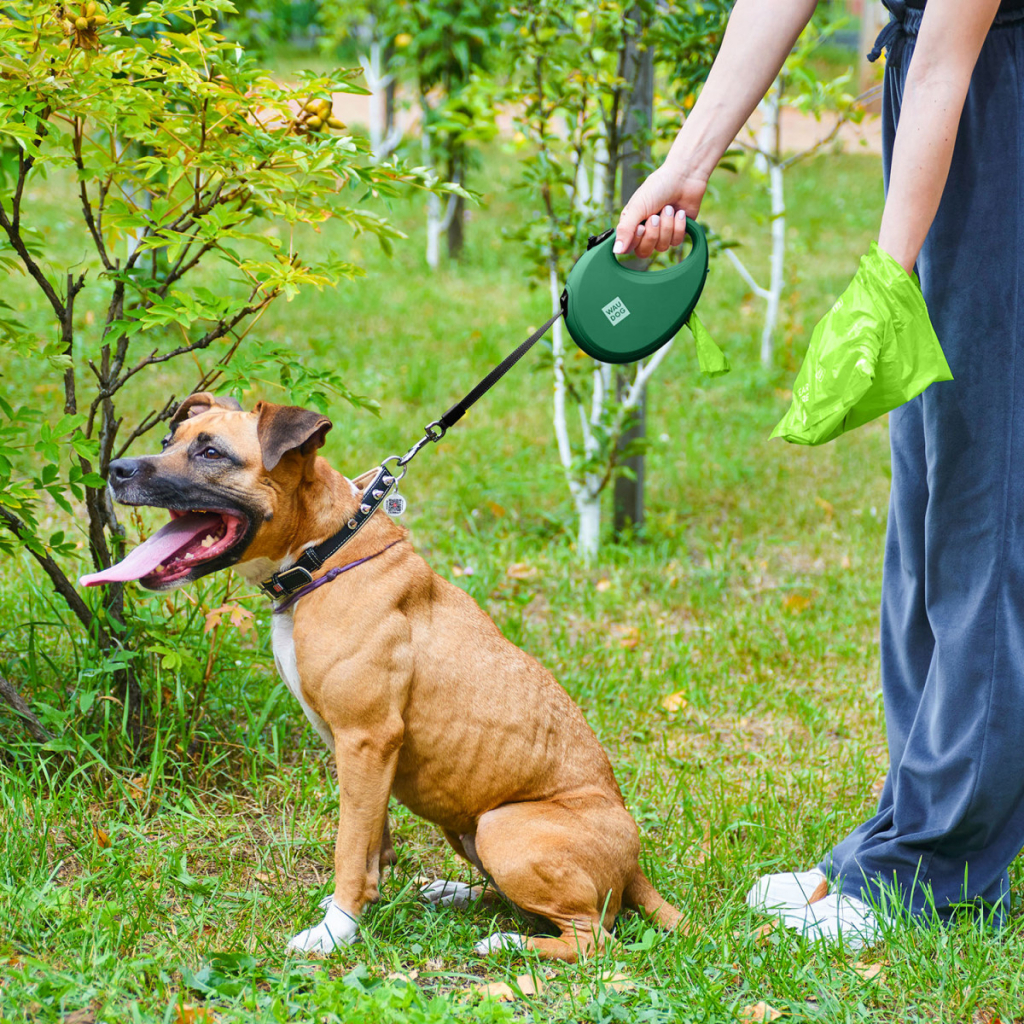 Повідець для собак WAUDOG R-leash з контейнером для пакетів S до 12 кг 3 м зелений (262718) - зображення 9