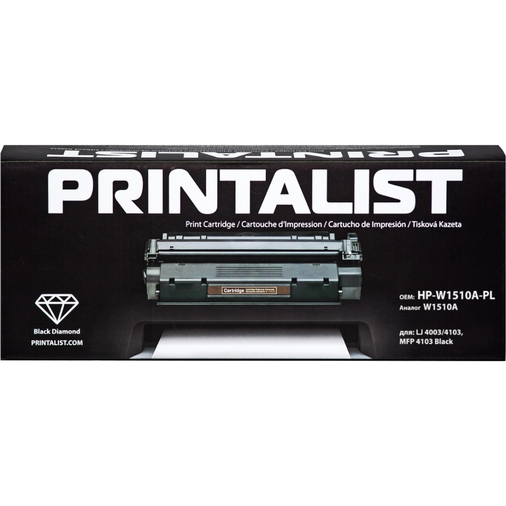 Тонер-картридж Printalist HP LJ 4003/4103, MFP 4103 Black / W1510A Black (HP-W1510A-PL) - зображення 1
