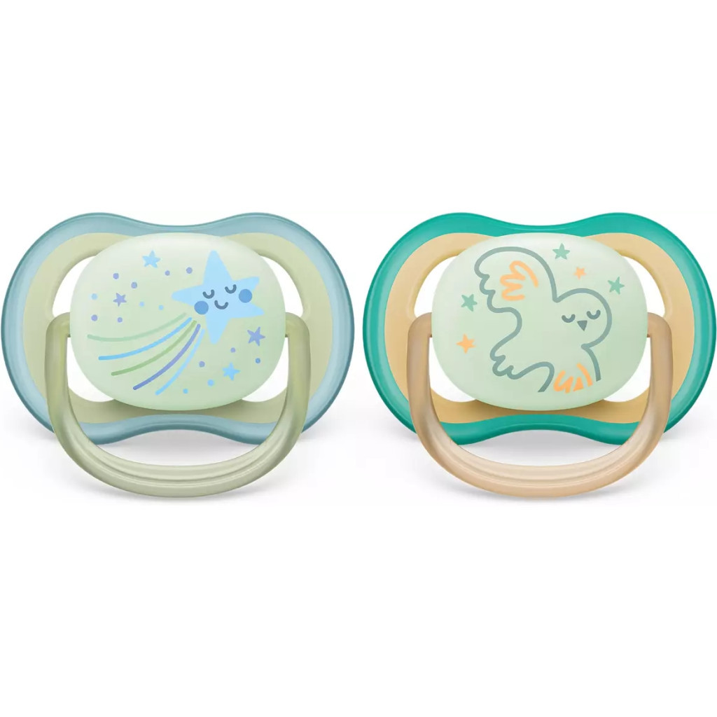 Пустушка Philips AVENT Ultra Air Нічна 0-6 міс 2 шт (SCF376/18) - зображення 1