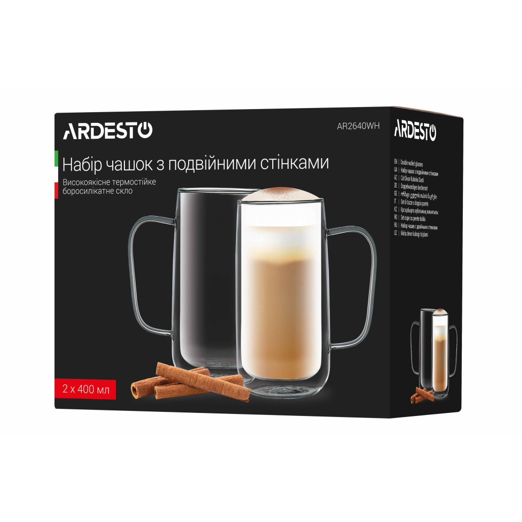 Набір чашок Ardesto 400 мл 2 шт (AR2640WH) - зображення 6
