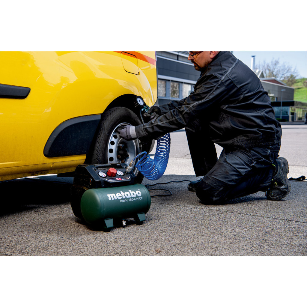 Компресор Metabo BASIC 160-6 W OF безолійний, 900Вт, 6л, 160л/хв, 8бар (601501000) - зображення 4