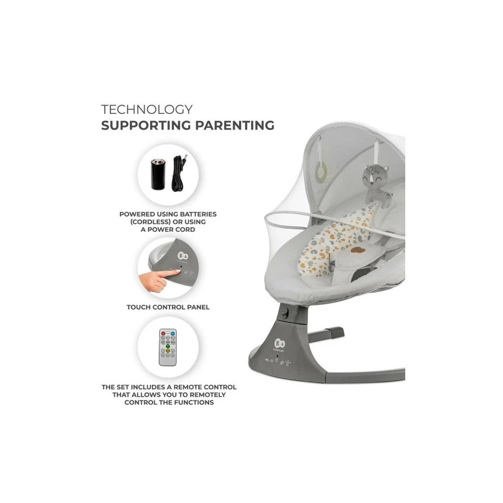 Крісло-гойдалка Kinderkraft Lumi 2 Light Grey (5902533925018) - изображение 8