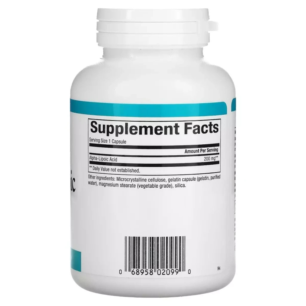 Вітамінно-мінеральний комплекс Natural Factors Альфа-ліпоєва кислота, 200 мг, Alpha-Lipoic Acid, 120 капсул (NFS-02099) - зображення 2