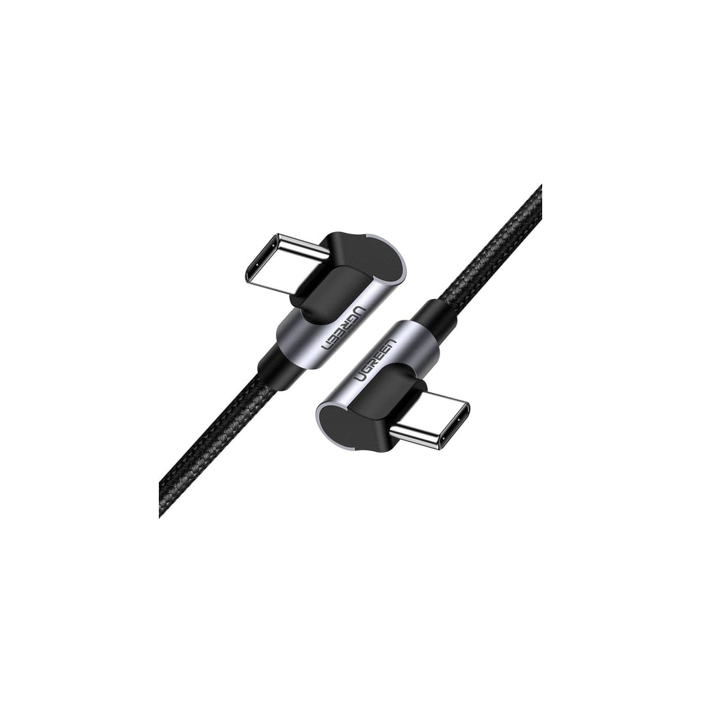 Дата кабель USB-C to USB-C 2.0m 3A 60W US323 90-degree Black Ugreen (70531) - зображення 2