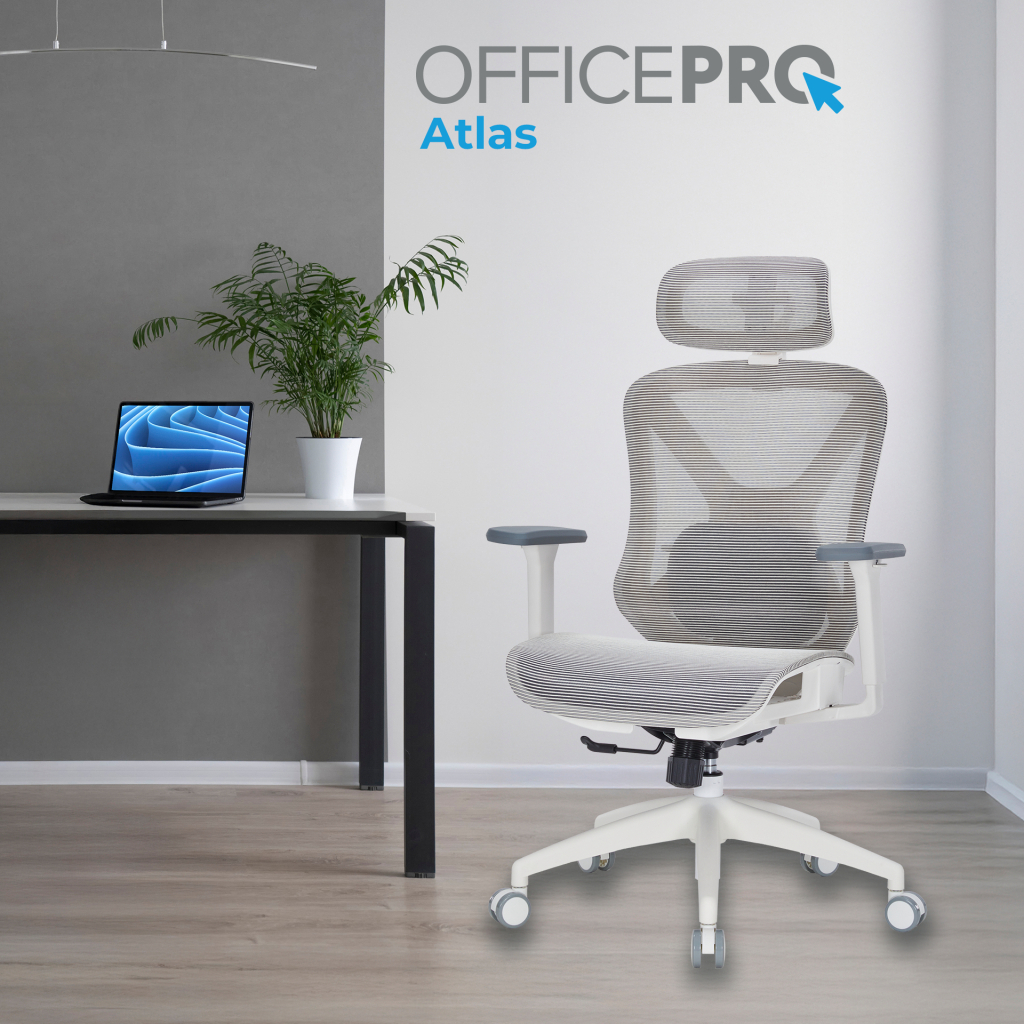 Офісне крісло OfficePro Atlas OC630-W-LG-LG (OC630-W-LG-LG) - зображення 7