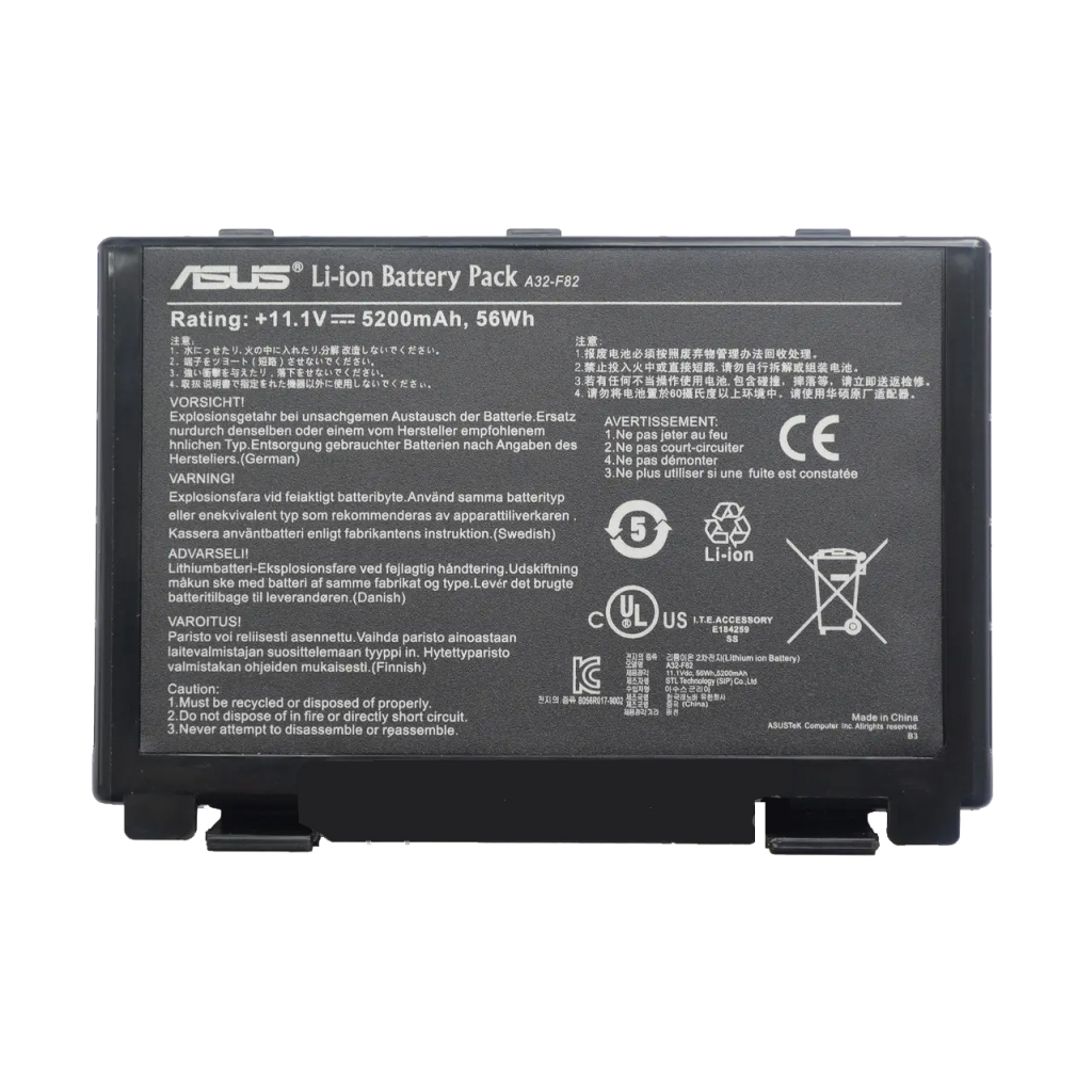 Акумулятор до ноутбука ASUS A32-F82, 5200mAh (56Wh), 6cell, 11.1V, Li-ion, black (A47764) - зображення 1