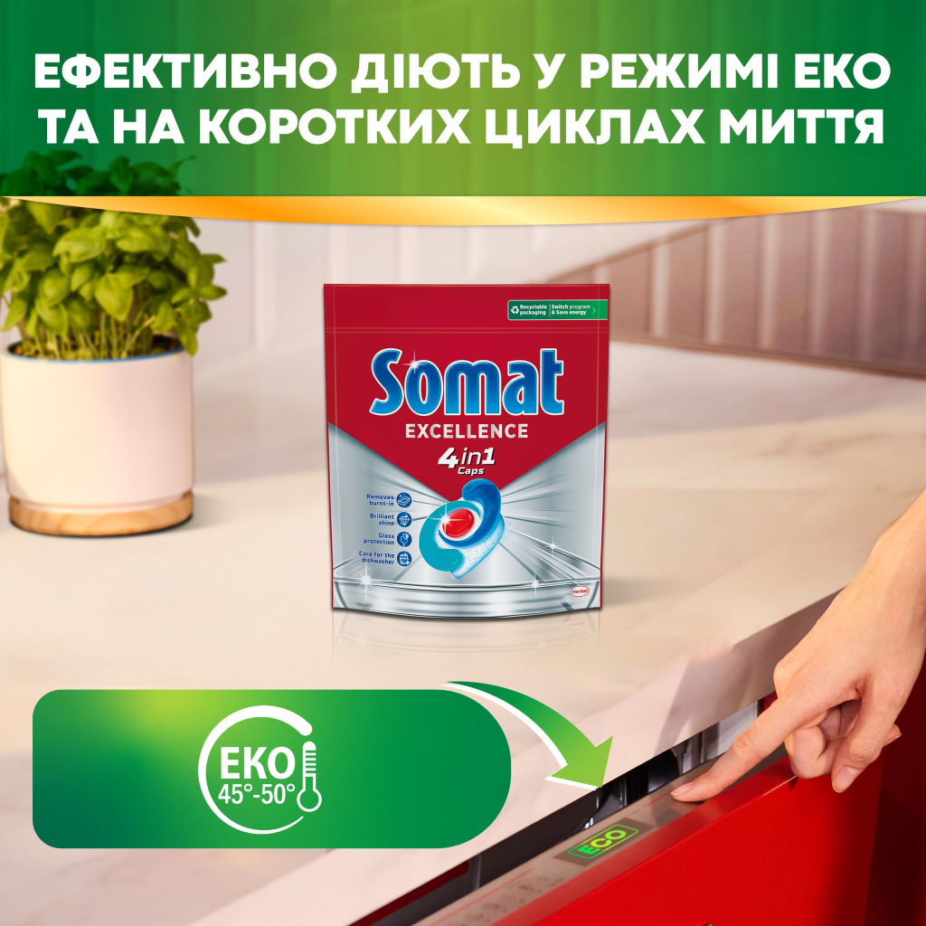 Таблетки для посудомийних машин Somat Excellence 60 шт. (9000101808087) - зображення 5