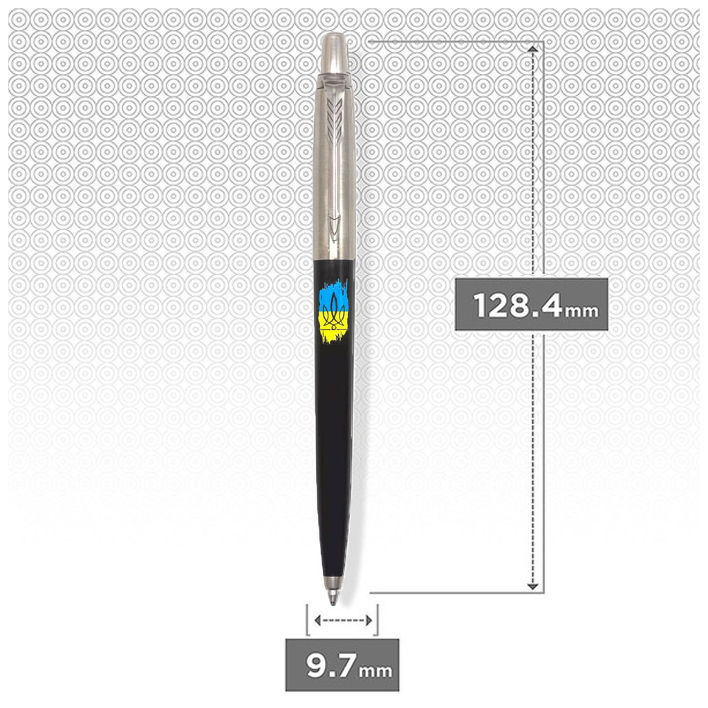 Ручка кулькова Parker JOTTER 17 Originals UKRAINE Black CT BP Тризуб фігурний на тлі прапора (15632_T1026u) - зображення 3