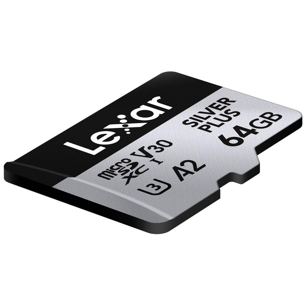 Карта пам'яті Lexar 64GB microSDXC class 10 UHS-I U3 V30 A2 Professional Silver (LMSSIPL064G-BNANG) - изображение 3