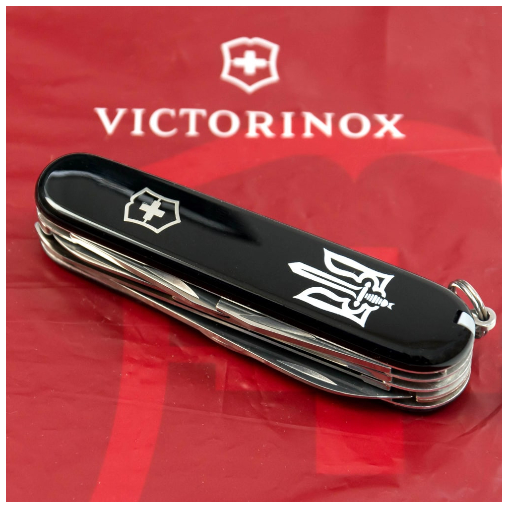 Ніж Victorinox Climber Ukraine Black "Тризуб ОУН" (1.3703.3_T0300u) - зображення 2