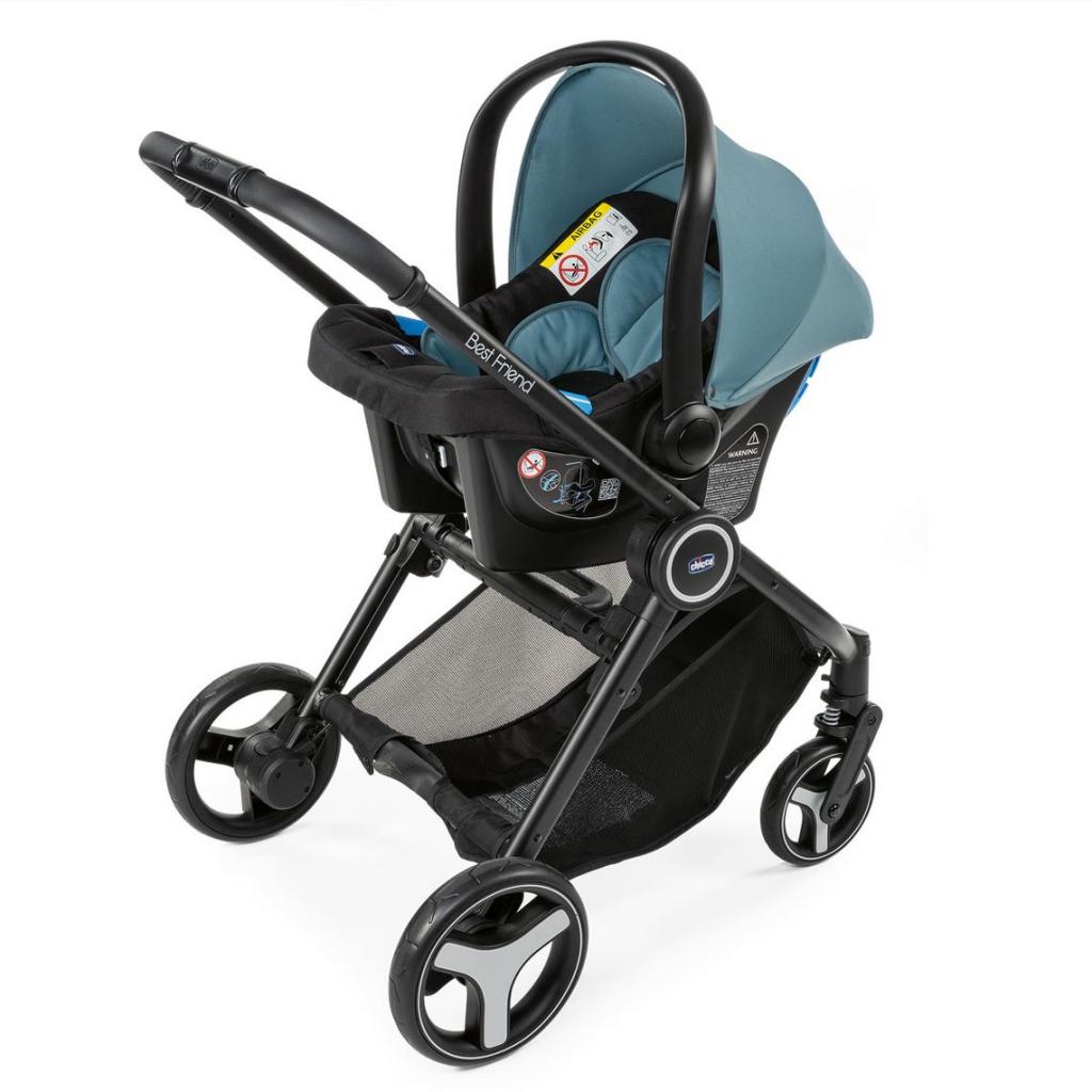 Коляска Chicco 3 в 1 Trio Best Friend+ Light Чорно-зелена (79421.60) - зображення 3