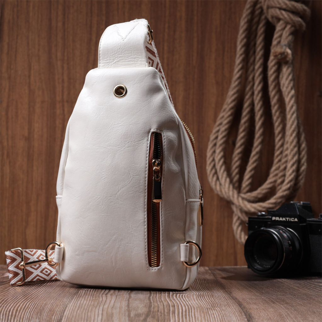 Сумка Vintage Жіноча з однією лямкою через плече з гладкої екошкіри Біла (22768) - зображення 10