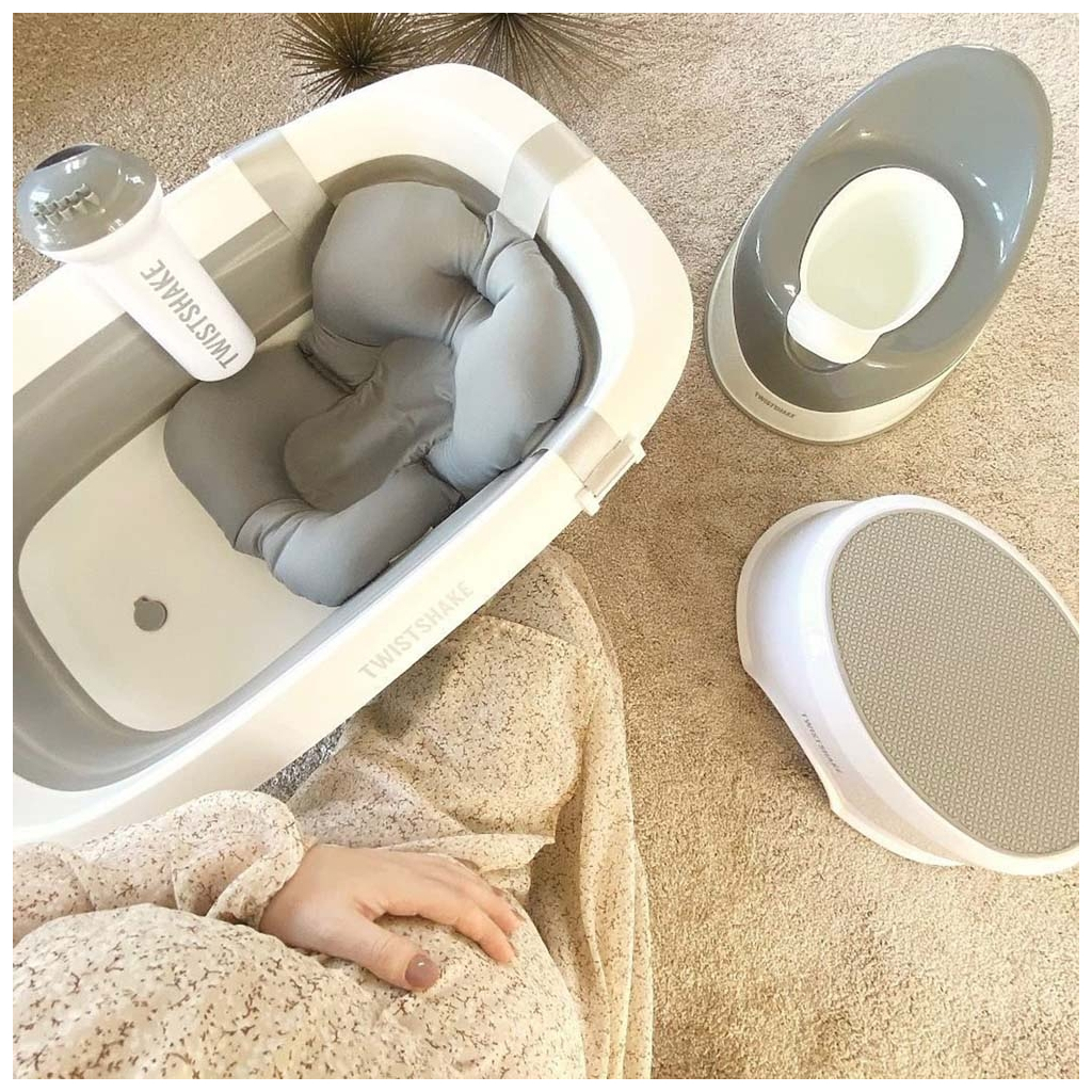 Ванночка Twistshake Pastel Grey розкладна з вкладишем для купання (78538) - зображення 7