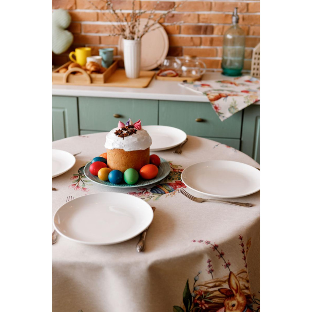 Скатертина Прованс гобеленова Злагода D-136 см (034141) - зображення 6