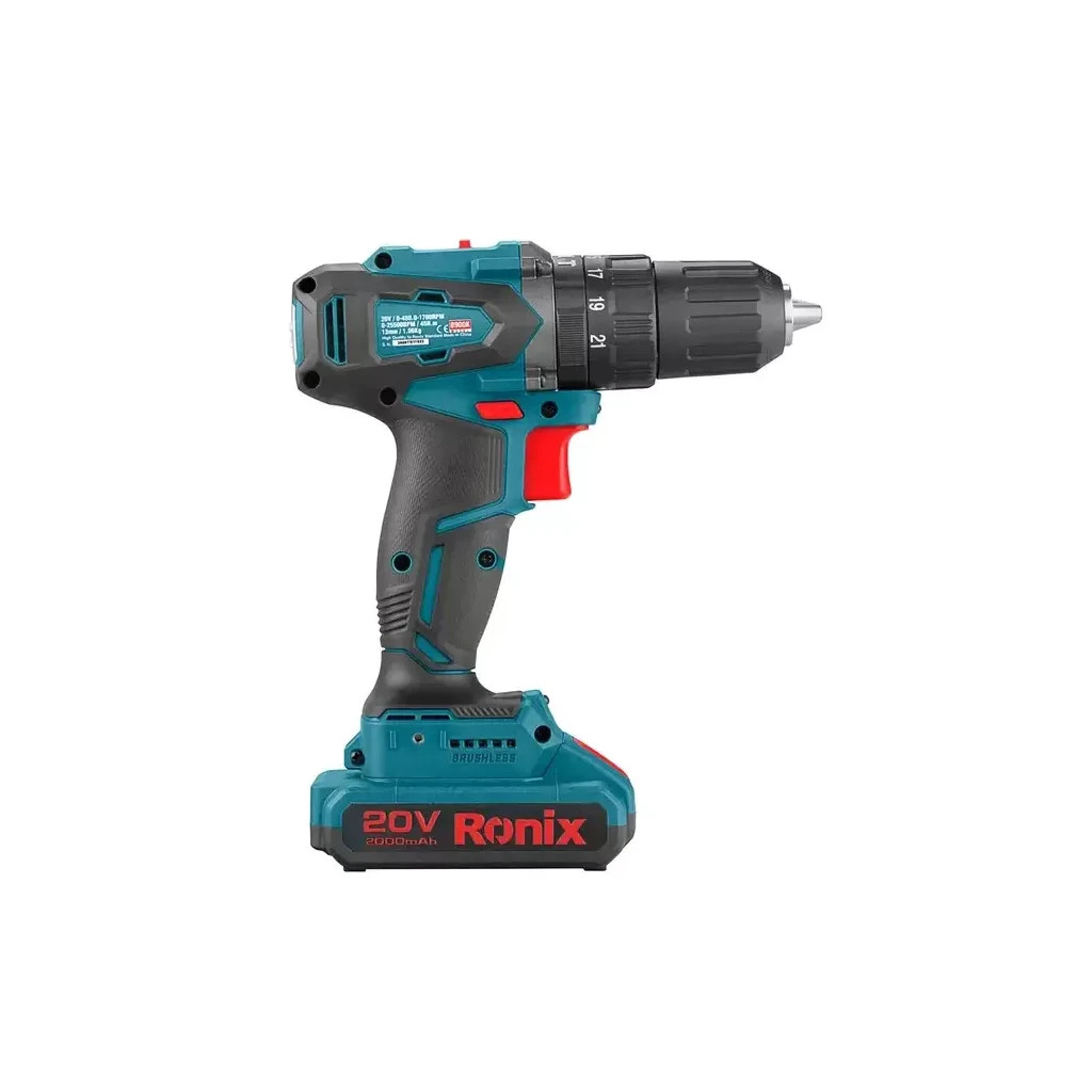 Шуруповерт Ronix ударний акумуляторний 20В, 2Ah х 2 (8900K) - изображение 2