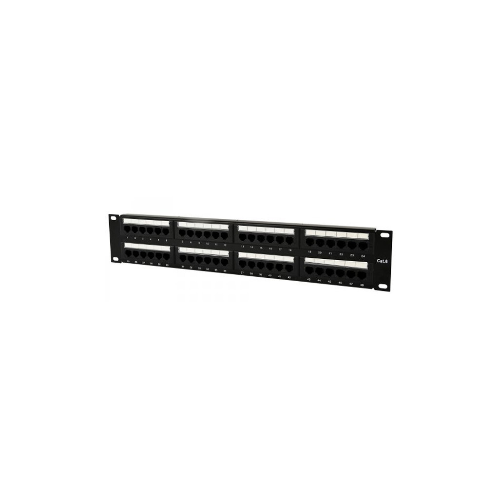 Патч-панель 19" 48xRJ-45 UTP cat.6, 2U, тип 110 Cablexpert (NPP-C648CM-001) - изображение 1