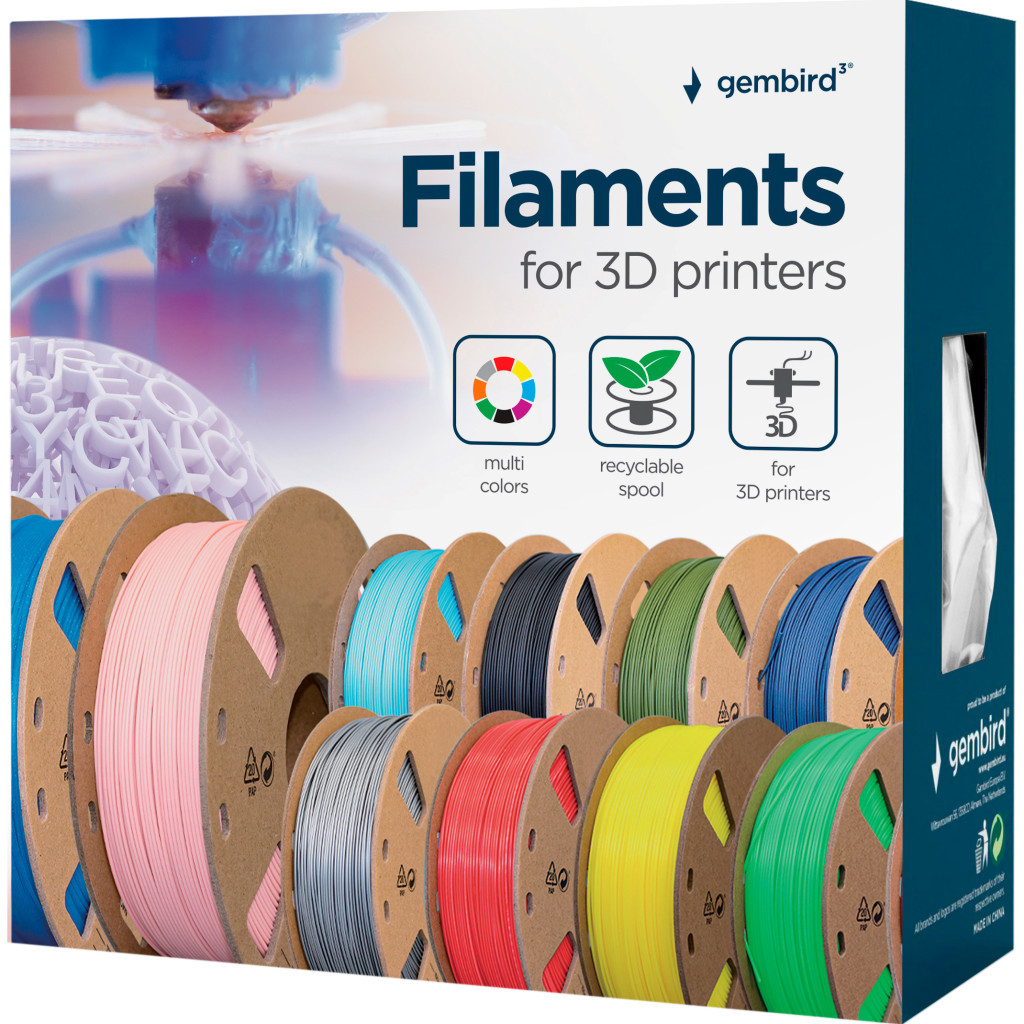 Пластик для 3D-принтера Gembird PLA+, 1.75 мм, 1 kg, white (3DP-PLA+1.75-02-W) - зображення 3