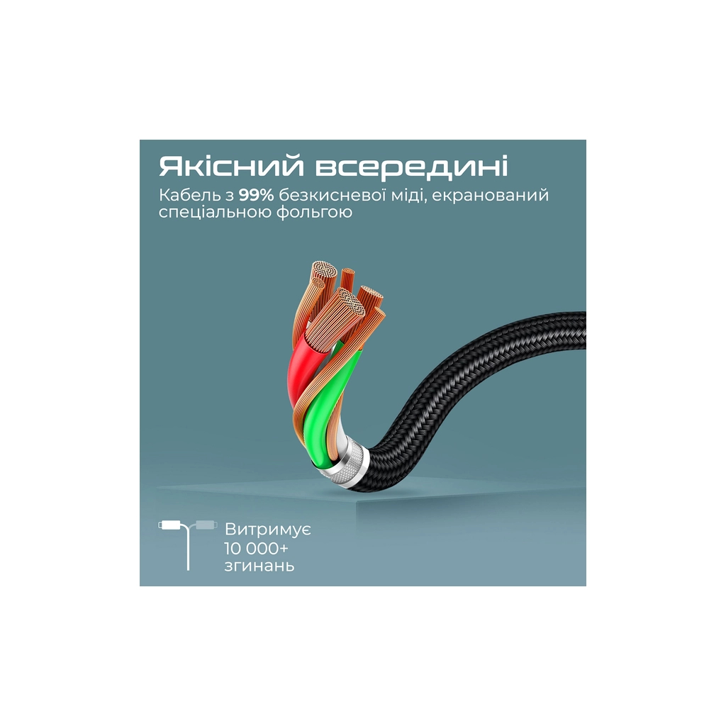 Кабель мультимедійний USB-C to HDMI hdmi-pd100.grey Promate (hdmi-pd100.grey) - изображение 5