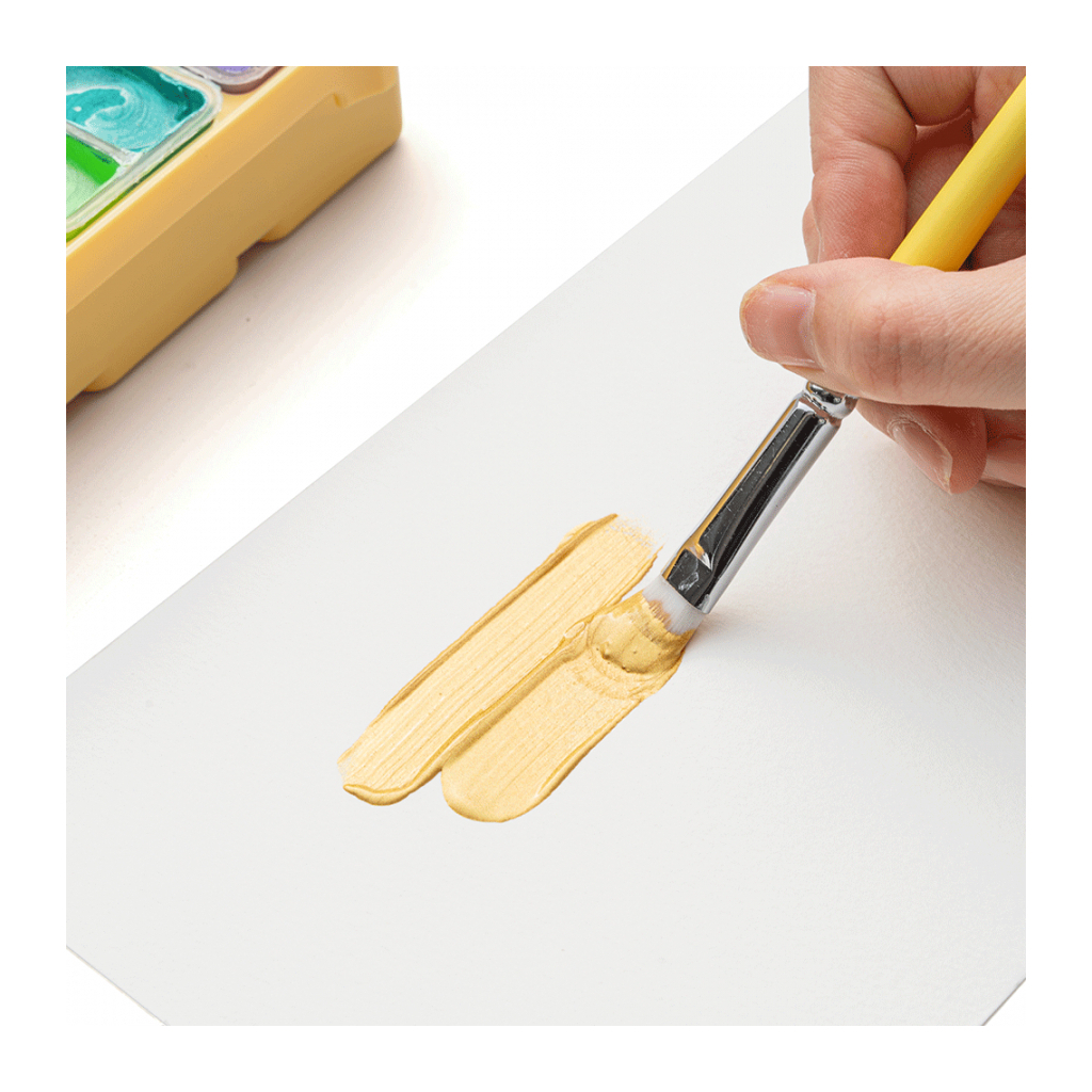 Гуашеві фарби HIMI Twin Cup 12 кольорів по 12мл, Металік, жовтий пластик, пенал (6976939680429) - picture 12