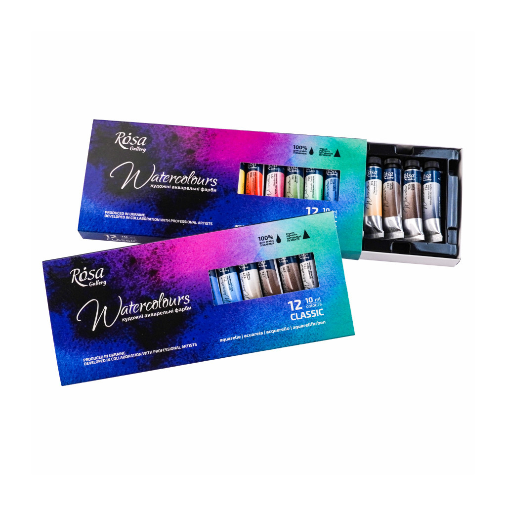 Акварельні фарби Rosa Gallery Classic 12 кольорів по 10 мл (4823098540687) - изображение 6
