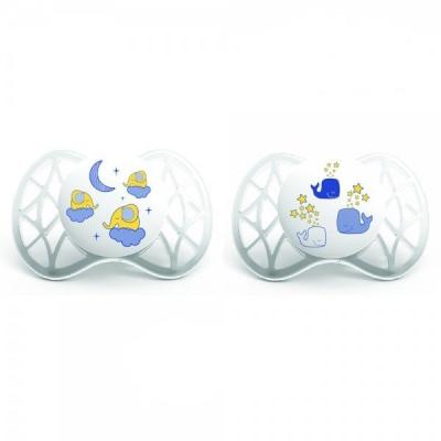 Пустушка Nuvita Air симетрична 0м+ 2 шт. світиться у темряві (NV7063) - зображення 1