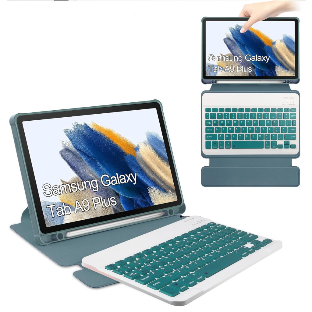 Чохол до планшета BeCover Keyboard 360° Rotatable Samsung Tab A9 Plus SM-X210/SM-X215/SM-X216 11.0" Dark Green (710331) - зображення 5