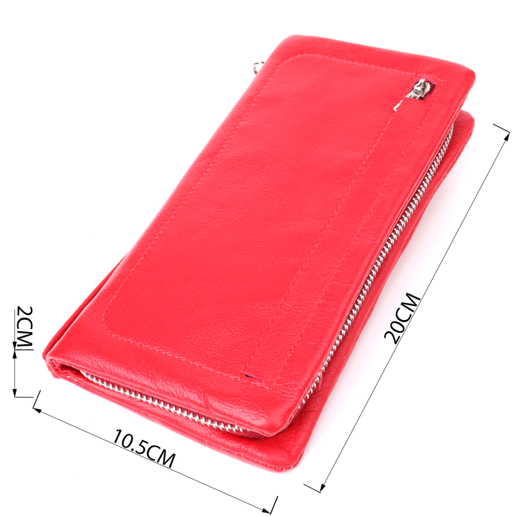 Гаманець ST Leather З відділенням під телефон з натуральної шкіри Червоний (23100) - зображення 3