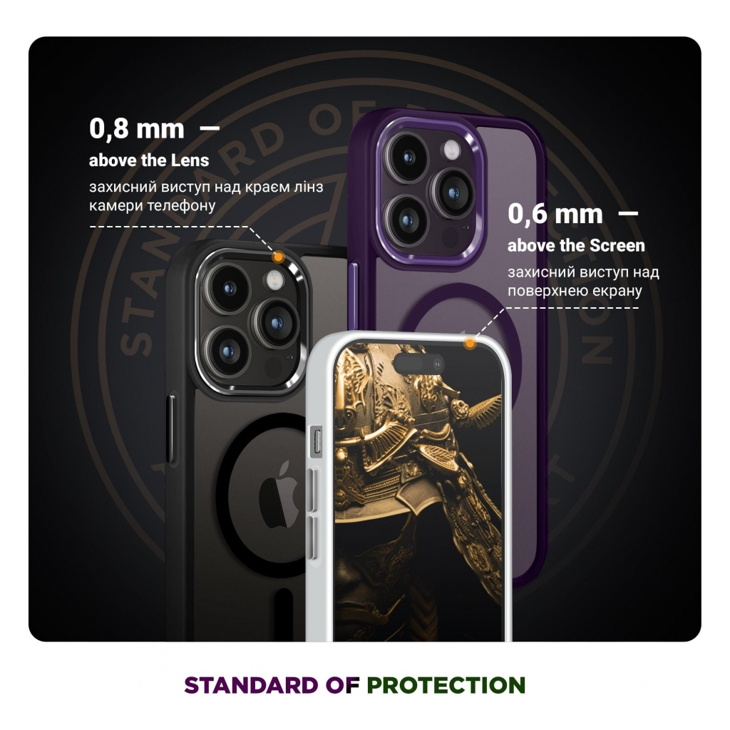 Чохол до мобільного телефона Armorstandart Unit MagSafe Apple iPhone 14 Pro Max Matte Clear Silver (ARM70438) - зображення 4