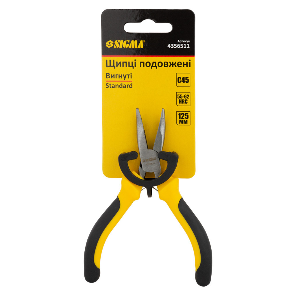 Плоскогубці Sigma довгогубці вигнуті 125мм Standard (4356511) - зображення 3
